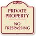 SmartSign Private Property - No Trespassing High Intensity Reflective Signature Sign Aluminum in Red/Indigo | 18 H x 18 W x 0.63 D in | Wayfair