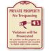 SmartSign Private Property, No Trespassing Signaturesign Aluminum in Red/Indigo | 24 H x 18 W x 0.63 D in | Wayfair K2-1542-BurNor