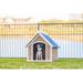 Zylina /Blue Wood Dog House Wood House in Brown | 35 H x 33 W x 40 D in | Wayfair DDP-1568LPVC
