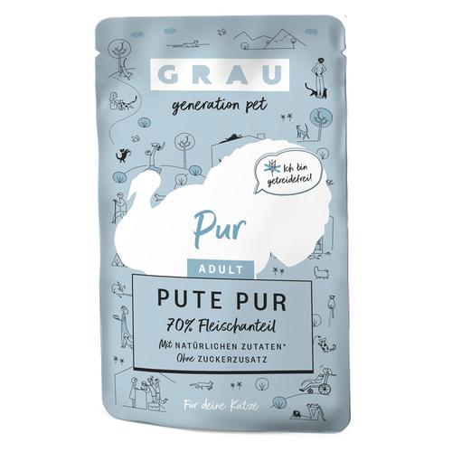 GRAU Adult Getreidefrei 16 x 125 g – Pute Pur