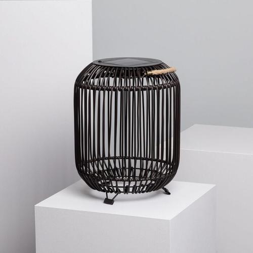 LED-Tischlampe Solar Außen Rattan Bhilai Dunkelbraun