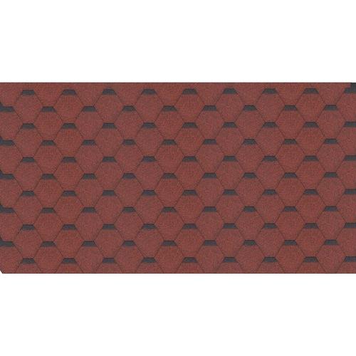 Bitumenschindeln-Set Hexagonal Rock H386RED, rote Bitumen-Dacheindeckung Timbela M386 für