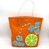 Kate Spade Bags | Kate Spadenew York "On The Rocks" Bon Mot Shopper Tote Bag~Vintage~Rare~ | Color: Green/Orange | Size: Os