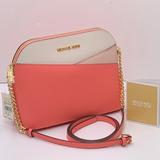 Michael Kors Bags | Michael Kors Jet Set Travel Medium Logo Dome Crossbody Grapefruit Multi Color | Color: Gold/Pink | Size: Medium