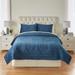 Embroidered Velvet Quilt Set by BrylaneHome in Blue (Size TWIN)