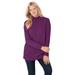 Plus Size Women's Perfect Long-Sleeve Mockneck Tee by Woman Within in Plum Purple (Size 5X) Shirt