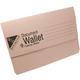 [Pack of 100] Premium 285gsm Card Foolscap Document Wallets (Buff Brown)