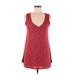 Nally & Millie Tank Top Red Plunge Tops - Women's Size Small