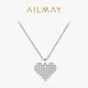 Ailmay – collier en argent Sterling 925 avec pendentif en forme de cœur pour femme bijou de luxe