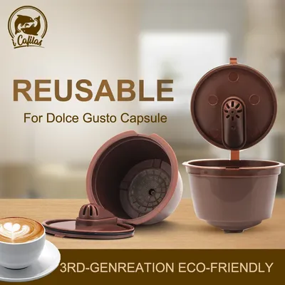 ICafilas-Capsules de café réutilisables pour Dolce Gusto filtre pour machine à café 3ème