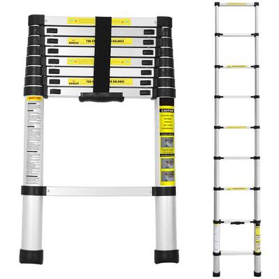 2.6M Teleskopleiter Aluminium Mehrzweckleiter Fingerklemmschutz Auszeihleiter Klappbar Image