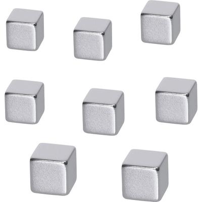 Be Board Neodym Magnet B3101 (b x h x t) 10 x 10 x 10 mm Würfel Silber 8 St. B3101