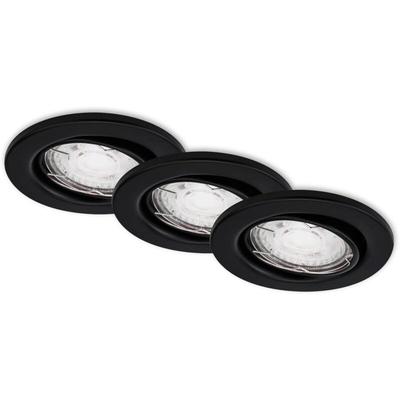 Brilo - led Einbauleuchten schwenkbar 3er Set GU10 5 w matt-schwarz Metall ner Image