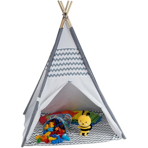 Tipi Zelt für Kinder, mit Boden, Kinderzimmer Zelt, Wigwam Kinderzelt, HxBxT: 150 x 120 x 120 cm,