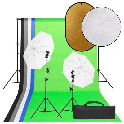 vidaXL Fotostudio-Set mit Beleuchtung, Hintergrund und Reflektor