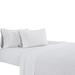 Matt 4 Piece California King Bed Sheet Set, Organic Cotton, Stripes, White