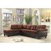 Gallant 111 in. W 2-piece Faux Leather and Microfiber L Shape Sectional Sofa - 78"L x 111"W x 32"H