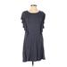 Socialite Casual Dress - A-Line: Blue Solid Dresses - Women's Size Small