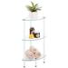 mDesign Glass Corner 3-Tier Tower Cabinet Storage Organizer Shelves Glass in Black | 28.5 H x 15.75 W x 11.8 D in | Wayfair 16140MDHS