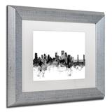 Trademark Fine Art 'Sacramento CA Skyline B&W' by Michael Tompsett Framed Graphic Art on Canvas in Black/White | 11 H x 14 W x 0.5 D in | Wayfair