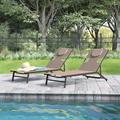 Arlmont & Co. Whittier 77.16" Long Reclining Chaise Lounge Set w/ Cushions Metal | 13.4 H x 24.6 W x 77.16 D in | Outdoor Furniture | Wayfair