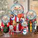 The Holiday Aisle® 5 Piece Chethan Figurine Set Wood in Brown/Green/Red | 6.5 H x 3.25 W x 3.25 D in | Wayfair E9652F8033DA42E1B91B0AED4954F13B