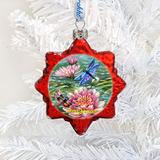 The Holiday Aisle® Dragonflies & Water Holiday Shaped Ornament Glass in Green/Red/White | 3 H x 2.5 W x 1 D in | Wayfair