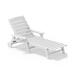 Rosecliff Heights Grzedzinska Reclining Outdoor Lounge Adirondack Chair in White | 36.34 H x 25 W x 70 D in | Wayfair