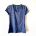 Athleta Tops | Athleta | Heathered Blue Tailored Fit Short-Sleeved Athletic Workout Top Xxs | Color: Blue | Size: Xxs