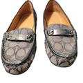 Coach Shoes | Coach Womens Signature C Jacquard Brown Round Toe Flat Slip On Loafers Size 7 B | Color: Brown | Size: 7