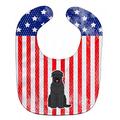 Caroline's Treasures Patriotic USA Baby Bib, Black Russian Terrier, Large