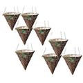 Garden Mile 12" Rattan Cone Garden Hanging Baskets Indoor Outdoor Hanging Planter Plant Pots Rattan Wicker Hanging Basket (12" Rattan Cone Basket) (Eight Baskets)