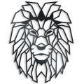 Metal Wall Art For Garden & Home - Indoor Living Room, Bathroom, Kitchen, Bedroom & Outdoor Fence or Patio Wall Suitable. Non-Bend Black Metal Lion With Main Hanging Decoration Contemporary Wall Art