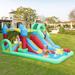 Kinbor 9.5' x 15.4' Bounce House w/ Water Slide & Air Blower in Blue/Green/Red | 86 H x 185 W x 114 D in | Wayfair RBIC009