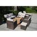 Direct Wicker Irving 12 Piece Rattan Sofa Seating Group w/ Cushions Synthetic Wicker/All - Weather Wicker/Wicker/Rattan in Brown | Outdoor Furniture | Wayfair