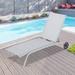 Latitude Run® Outdoor Patio Aluminum Adjustable PVC-Coated Polyester Sling Reclining Chaise Lounge Chair Padded w/ Quick Dry Foam (beige) Metal | Wayfair