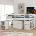 Harriet Bee Twin Bed 4 pieces Bedroom Sets Wood in White | 44.5 H x 42.5 W x 78.4 D in | Wayfair 1DB1D40AF52841BDA7673D745563DDE6