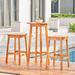 Red Barrel Studio® Round 2 - Person 24" Long Bar Height Dining Set w/ 2 Stools Wood in Brown/White | 42 H x 24 W x 24 D in | Outdoor Furniture | Wayfair