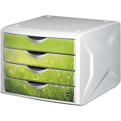 helit Schubladenbox »the chameleon H6129650« weiß / grün, 26.2x21.2x33 cm