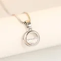 Huretailers-Collier pendentif document en argent pour femme pendentif cercle minimaliste avec