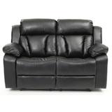 Daria Flared Arm Faux Leather Reclining Loveseat - 37"L x 62"W x 41"H