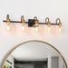 Olia Modern 5-Light Gold Black Bathroom Vanity Lights Glass Metal Wall Sconces