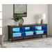 Classic TV Stand with LED Lights for 55-85 Inch TV, Black/Espresso/Oak