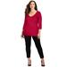 Plus Size Women's Curvy Collection Wrap Front Top by Catherines in Classic Red (Size 1X)