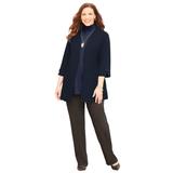 Plus Size Women's Suprema® 3/4-Sleeve Cardigan by Catherines in Navy (Size 1X)