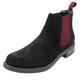 Oakenwood Mens Boots - Real Leather Chelsea Boots for Men - Memory Foam Classic Ankle Boots - Suede Smart Formal Dress Wedding Slip On Comfortable Work Shoes Office Dealer Boots Black Size 11 UK