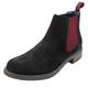 Oakenwood Mens Boots - Real Leather Chelsea Boots for Men - Memory Foam Classic Ankle Boots - Suede Smart Formal Dress Wedding Slip On Comfortable Work Shoes Office Dealer Boots Black Size 10 UK