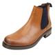 Oakenwood Mens Boots - Real Leather Chelsea Boots for Men - Memory Foam Classic Ankle Boots - Suede Smart Formal Dress Wedding Slip On Comfortable Work Shoes Office Dealer Boots Tan Size 11 UK