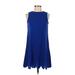 Shein Casual Dress - A-Line: Blue Solid Dresses - Women's Size X-Small