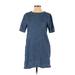 Forever 21 Casual Dress - Shift: Blue Solid Dresses - Women's Size Small